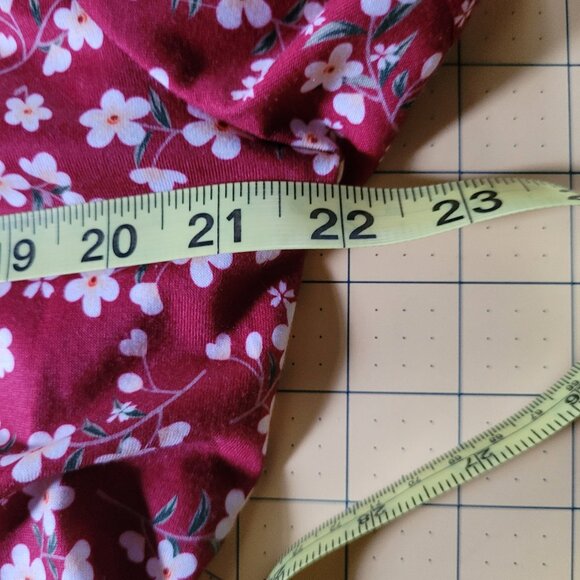 Microstar Pretty Red Floral Pullover Style Short Sleeved Dress Size XXL - Picture 6 of 9